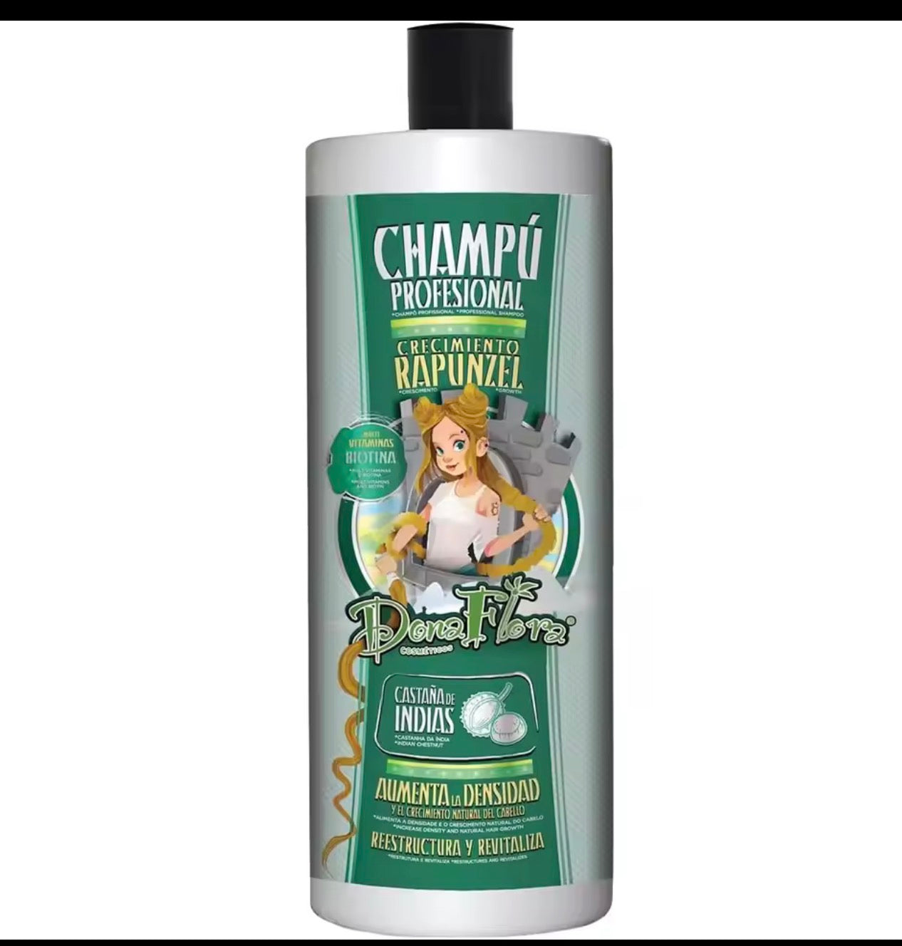 PACK DE CHAMPU Y MASCARILLA RAPUNZEL CRECIMIENTO DONA FLORA CHAMPU 1000ML+MASCARILLA 1000ML TODOS TIPOS DE CABELLO CON VITAMINAS