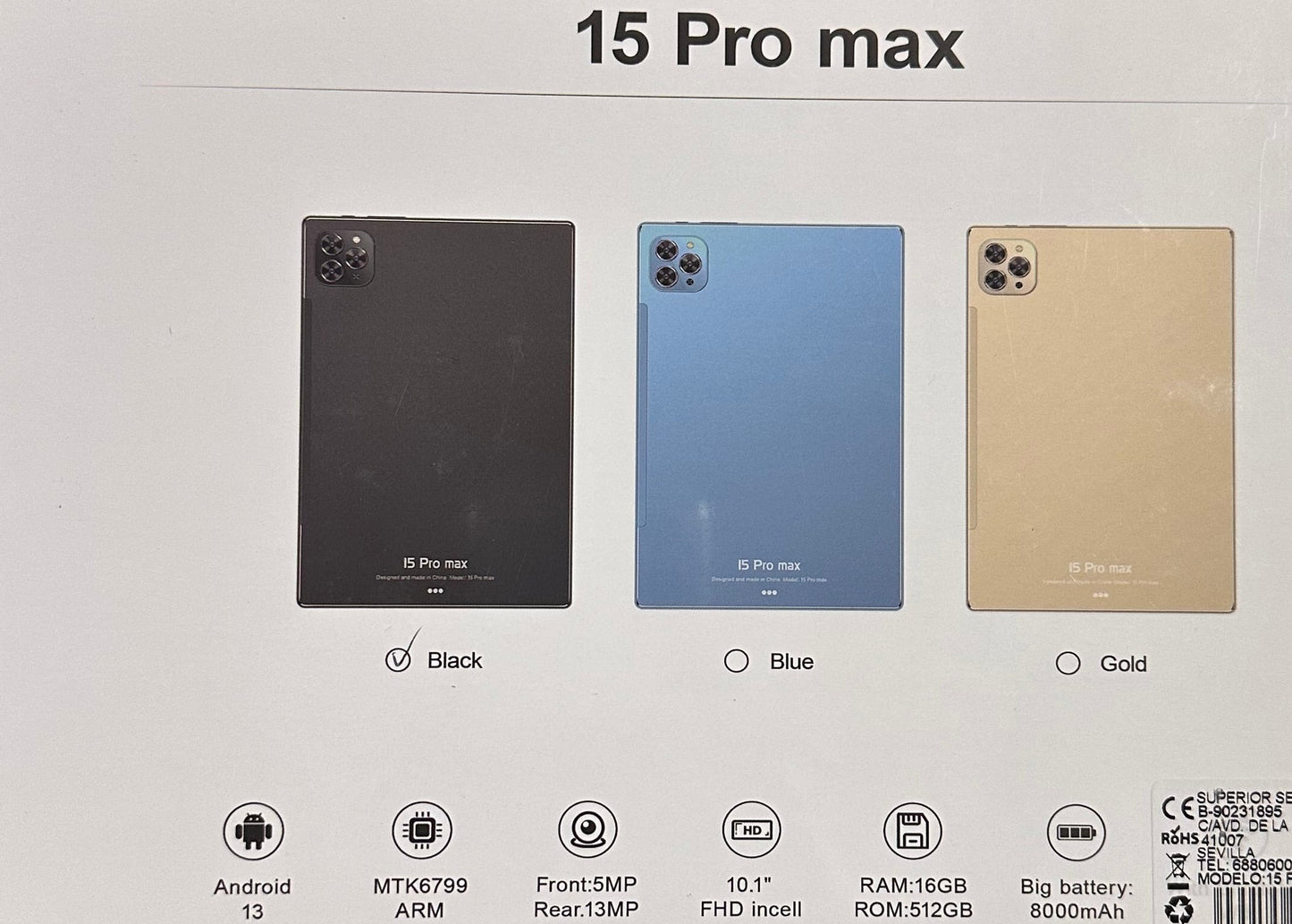 Tablet 15 pro Max