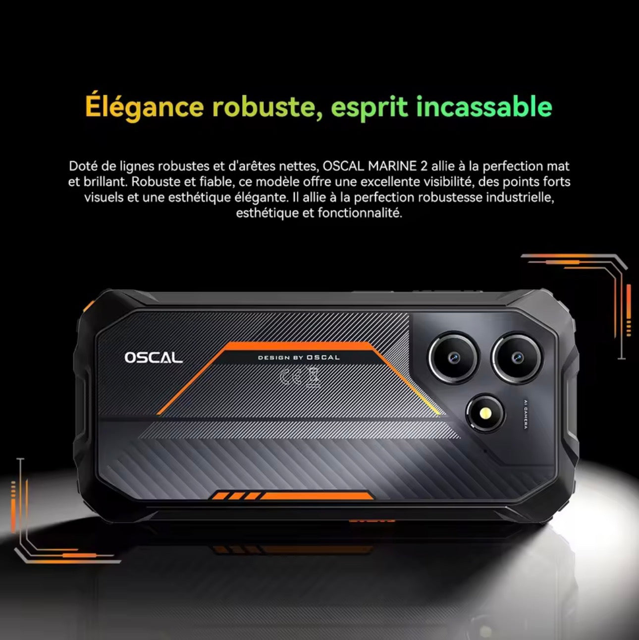 OSCAL Marine 2 [Sin Cargador EU] 24(8+16)GB+128GB/12(4+8)GB+64GB Teléfono Inteligente Resistente 11000mAh 6.56'' 8MP+16MP Android 15 NFC/GPS