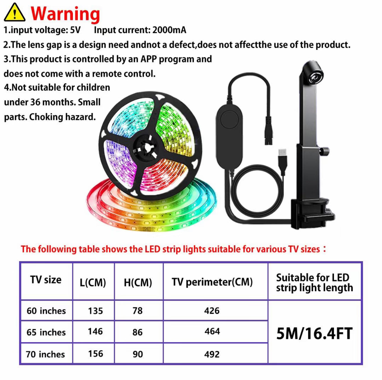 Tira LED para la tele automática 4m