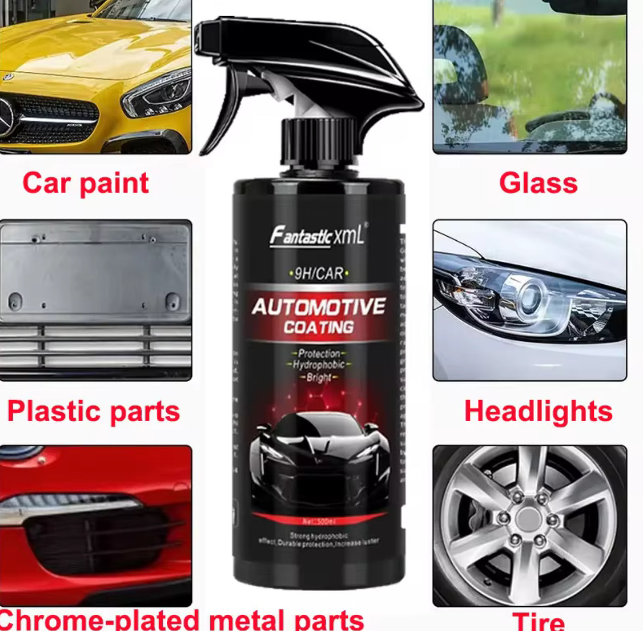 Agente de recubrimiento de cerámica 500ml  Nano para coche, recubrimiento de cristal líquido hidrofóbico antiarañazos, revestimiento de cera para coche, revestimiento de pulido