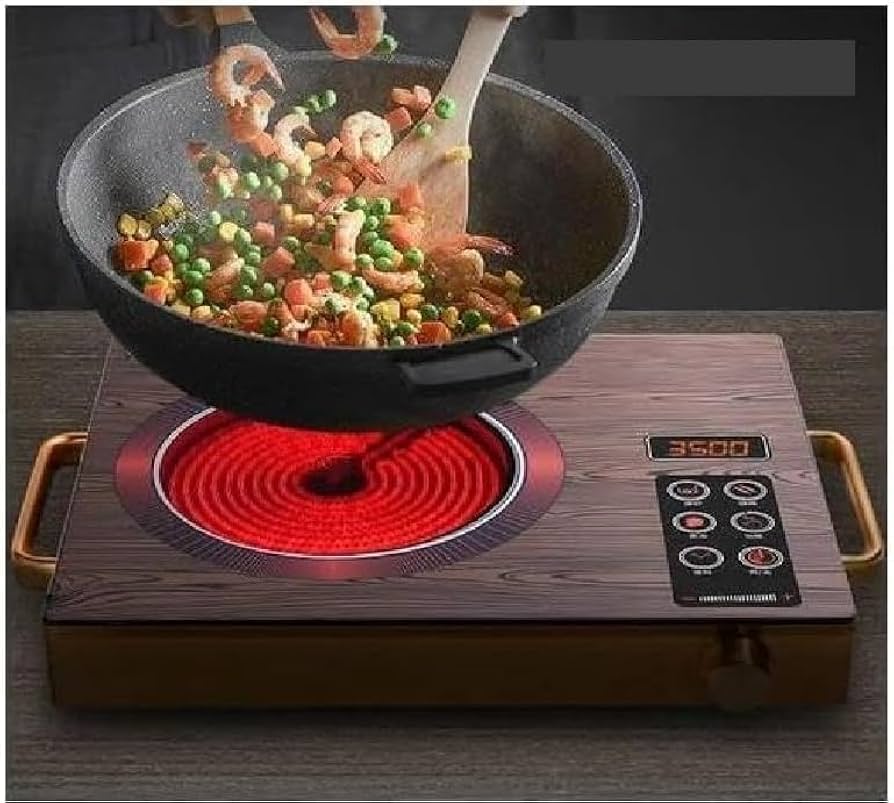 Cocina eléctrica digital infrarroja Jamaky Professional, 2800 vatios, potencia ajustable de 200 a 2800 vatios con 6 botones táctiles y temporizador de hasta 3 horas - JMK 7005