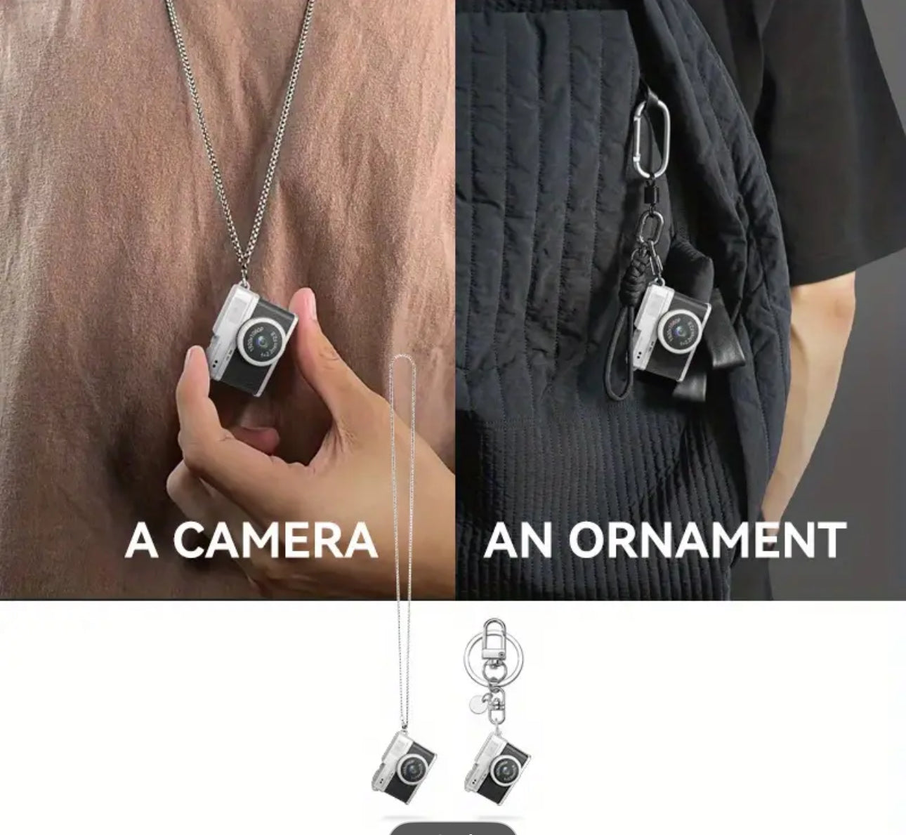 Cámara portátil mini, pantalla IPS de 0,96 pulgadas, grabación de video HD 1080P, formato de compresión H.264, formato de video AVI, regalos que se pueden llevar como joyas.