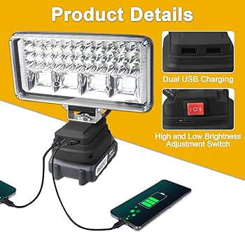 Foco de luz con batería extraíble