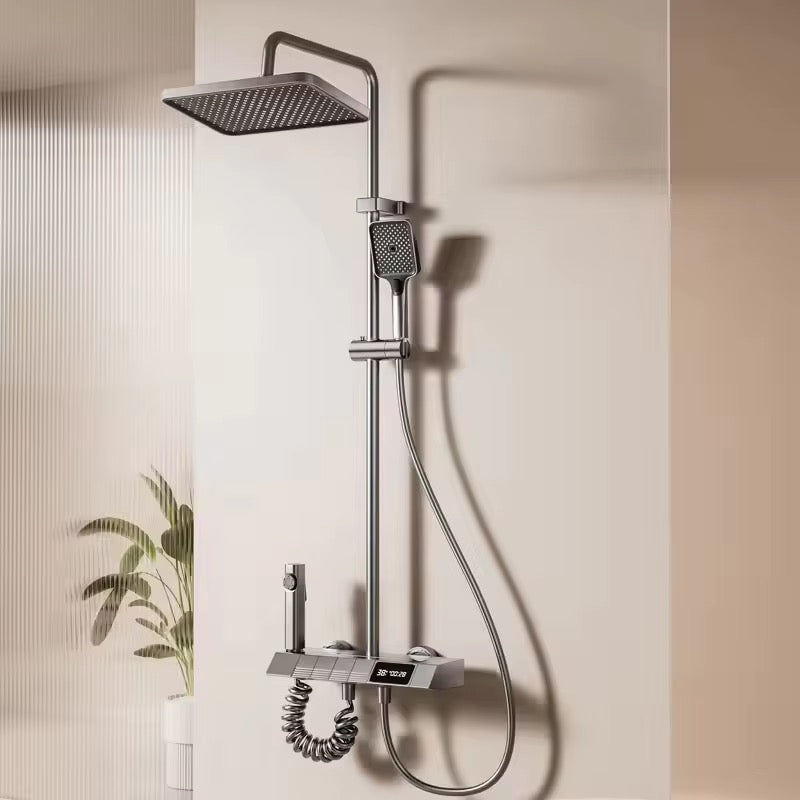 Juego de grifo de ducha, tipo piano, luces LED y pantalla Para ducha