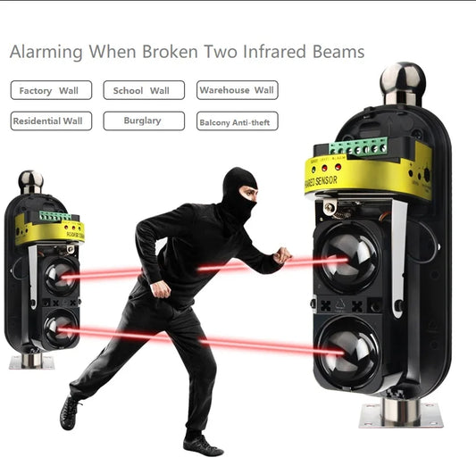 Detector con alarma ￼ y láser infrarrojo para campo y casa