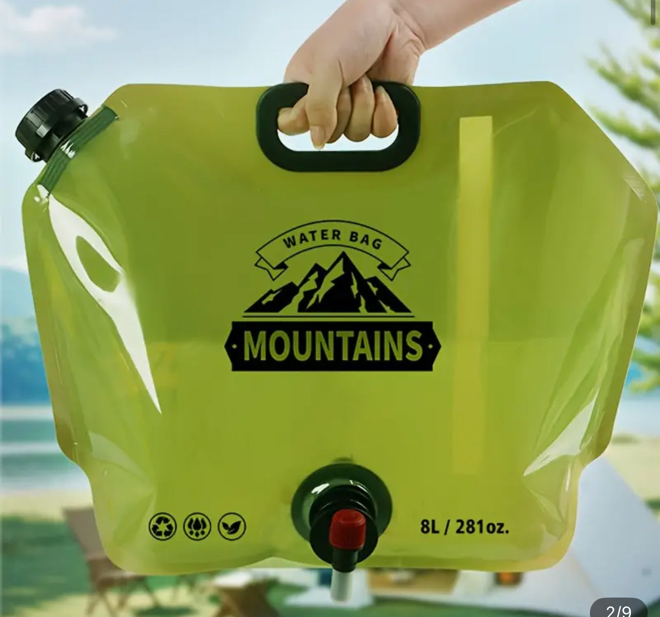 Bolsa de agua garrafa de agua 8 litros de contenedor de agua plegable con llave - Mochila de hidratación ligera de PE para camping, senderismo, viajes y aventuras off-road, muy adecuada para viajes al aire libre.