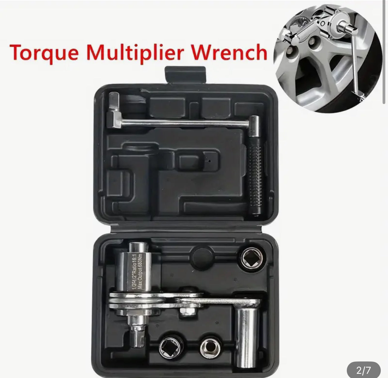 Juego de llaves de rescate de acero inoxidable con 17mm/19mm/21mm, para extraer los pernos de los neumáticos de coche, juego de herramientas de llave de torsión con caja de almacenamiento, adecuado para coches pequeños y SUV, sin batería