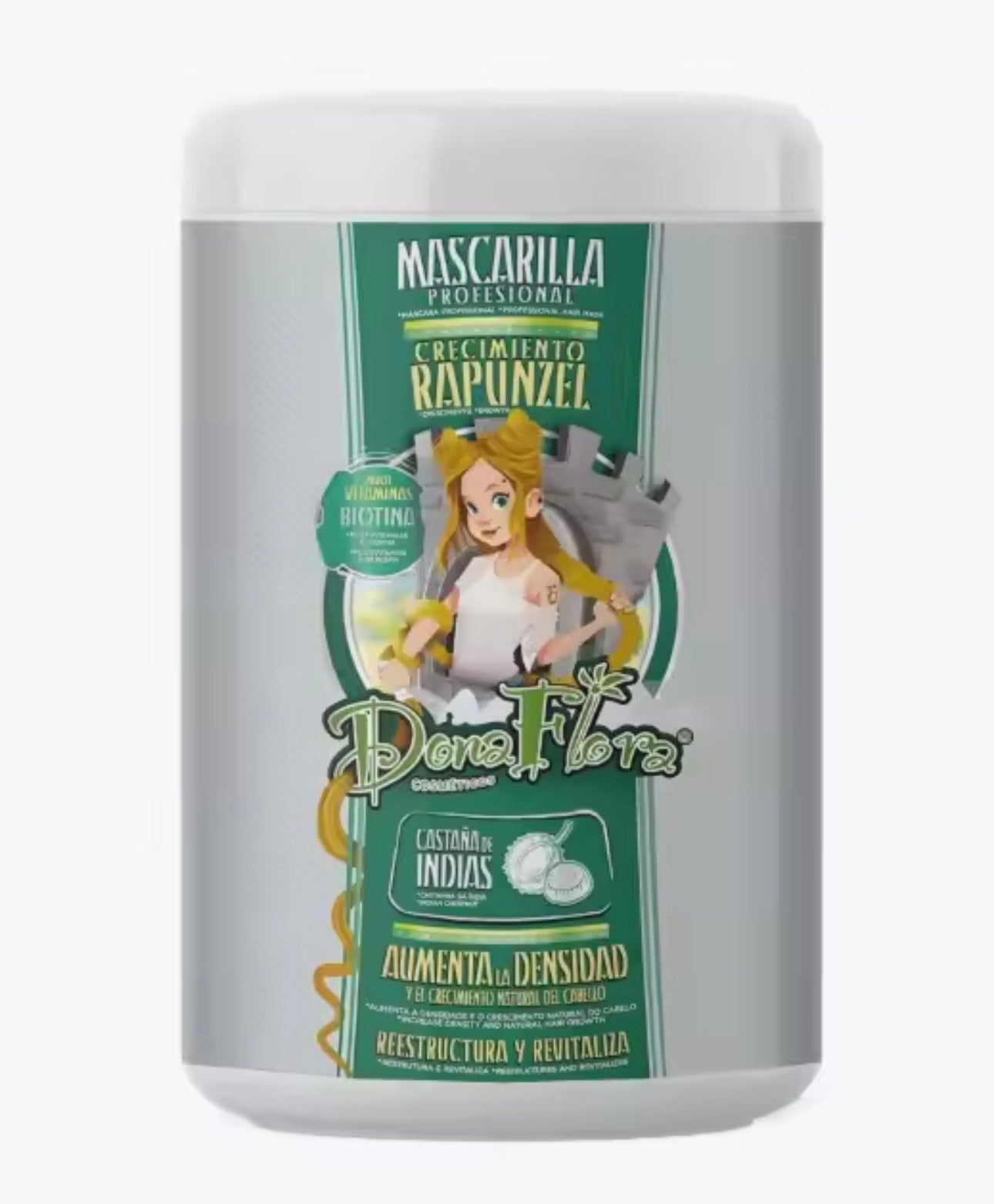 PACK DE CHAMPU Y MASCARILLA RAPUNZEL CRECIMIENTO DONA FLORA CHAMPU 1000ML+MASCARILLA 1000ML TODOS TIPOS DE CABELLO CON VITAMINAS
