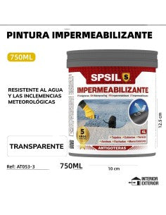 Pintura impermeable, resina, la mejor solución para goteras humedad de 750ml