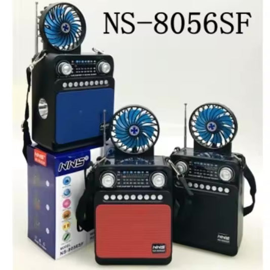 A radio recargable con ventilador y linterna, batería, larga, duración