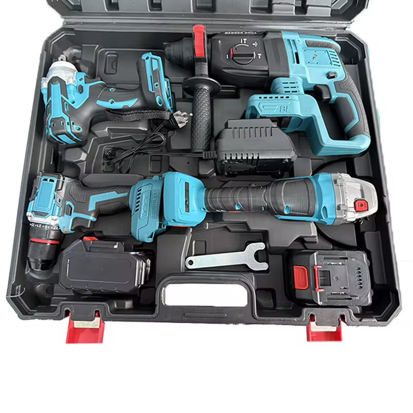 Caja. Herramientas 4 piezas mejor-descuento-certificado-de-alta-calidad-para-mkt-inalambrico-combo-herramientas-electricas-5-en-1-kits-set-20v-21v-kit-de-herramientas-de-bateria-para-uso-domestico