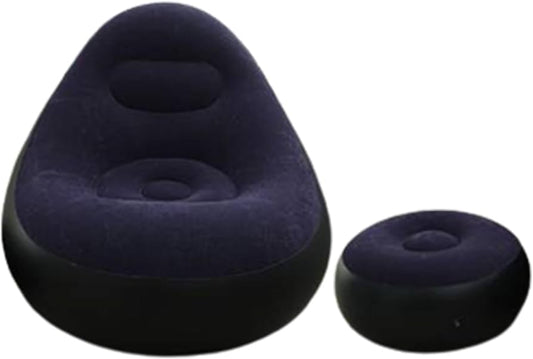 silla  sofá de camping, silla de salón inflable portátil, sofá perezoso plegable con taburete reposapiés, sofá inflable de aire, muebles de exterior para interiores y exteriores
