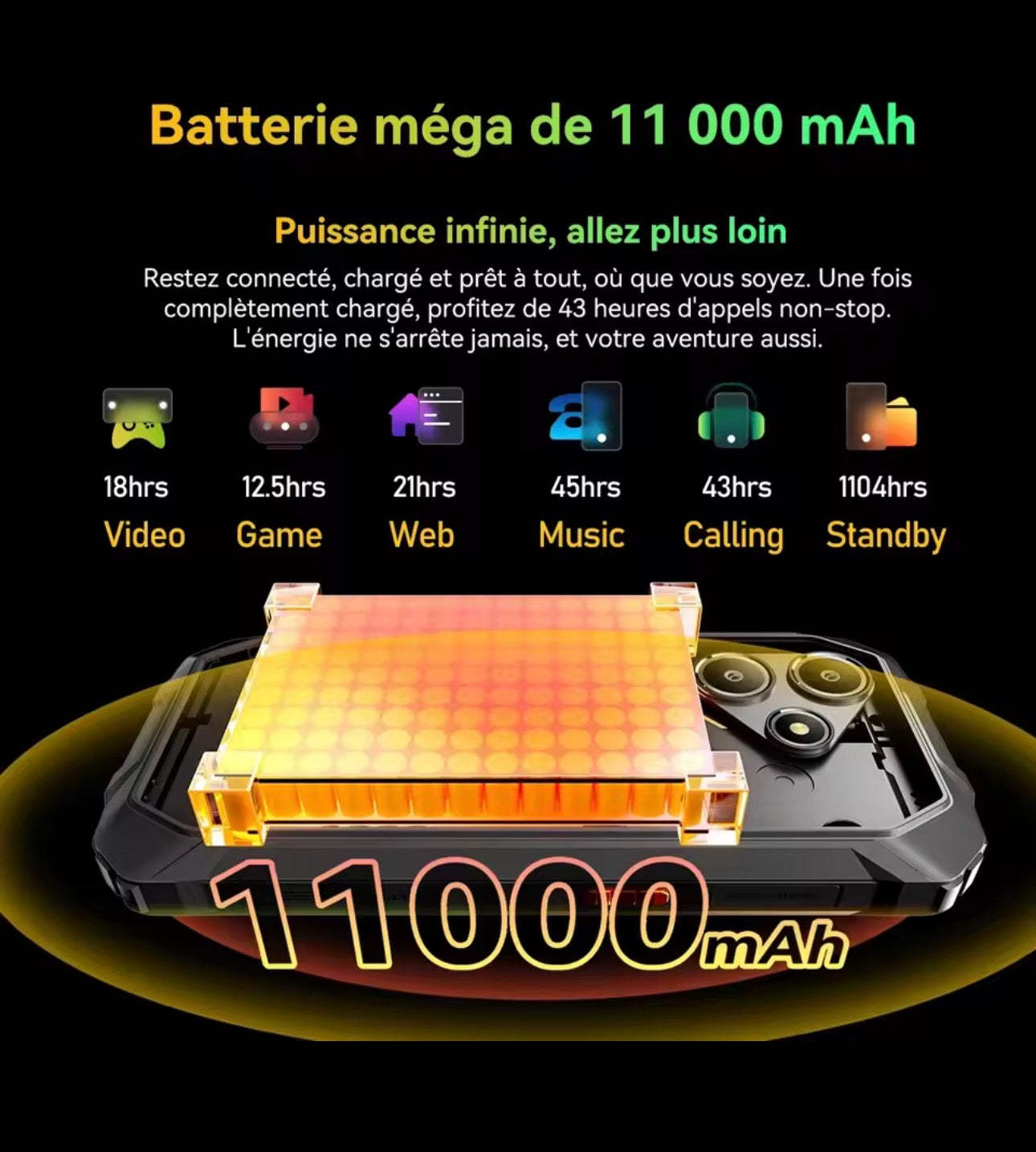 OSCAL Marine 2 [Sin Cargador EU] 24(8+16)GB+128GB/12(4+8)GB+64GB Teléfono Inteligente Resistente 11000mAh 6.56'' 8MP+16MP Android 15 NFC/GPS