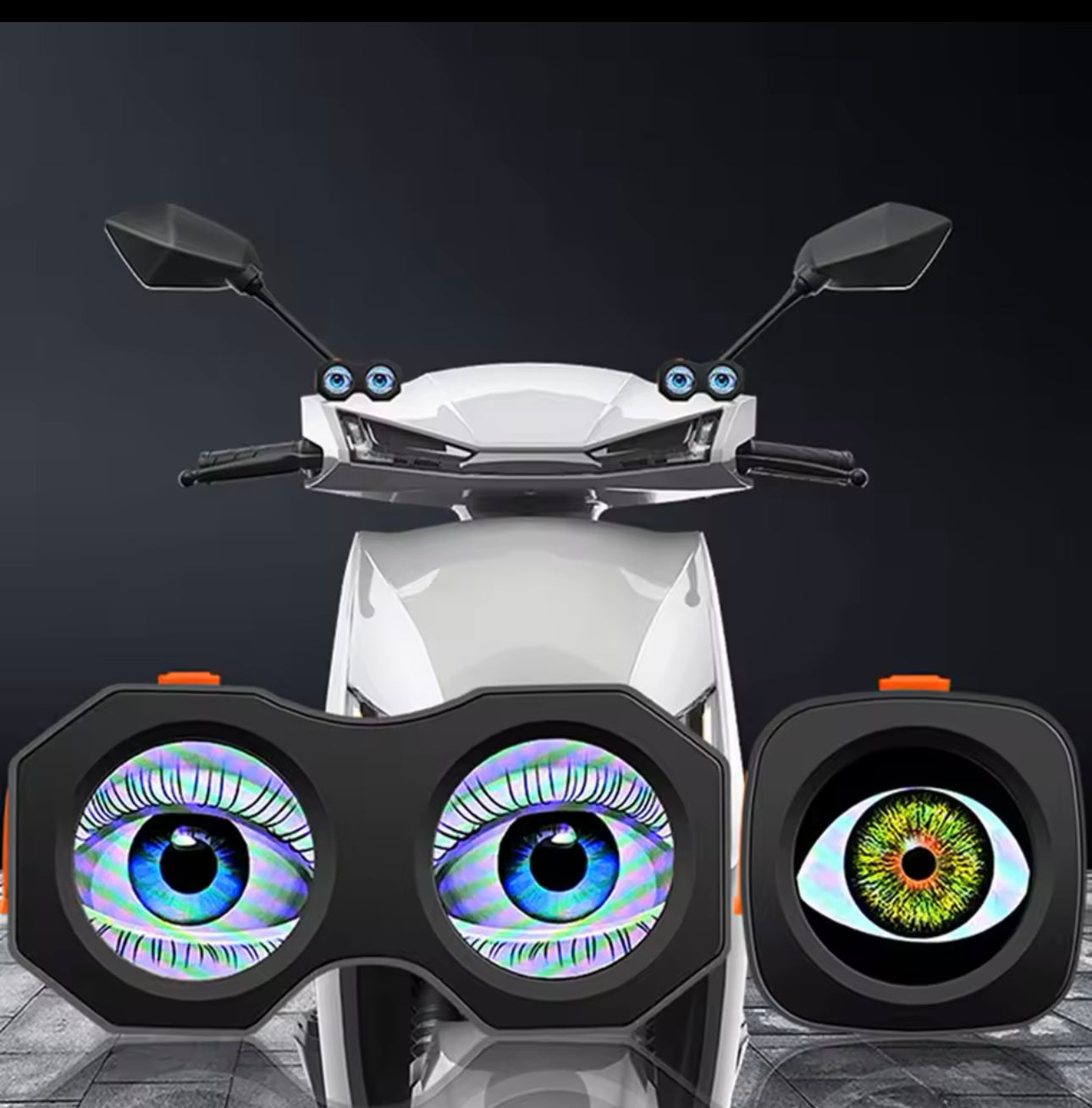 Luz trasera de ojo de diablo para bicicleta, luces de bicicleta impermeables con ojos de diablo para conducción nocturna con recargable tipo C.
