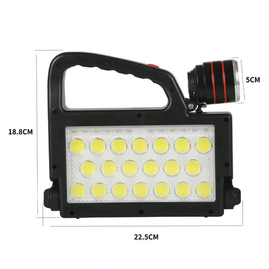 Luz de trabajo solar foco de luz XG-152 P50 COB 6 modos de iluminación Recargable por USB Solar Advertencia multifunción Reflector Impermeable Lámpara LED de mano una
