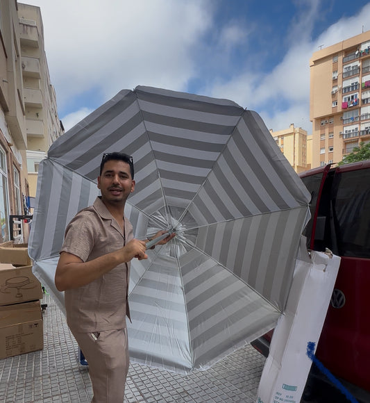 Sombrilla buena de 2m  con barras de silicona ante viento
