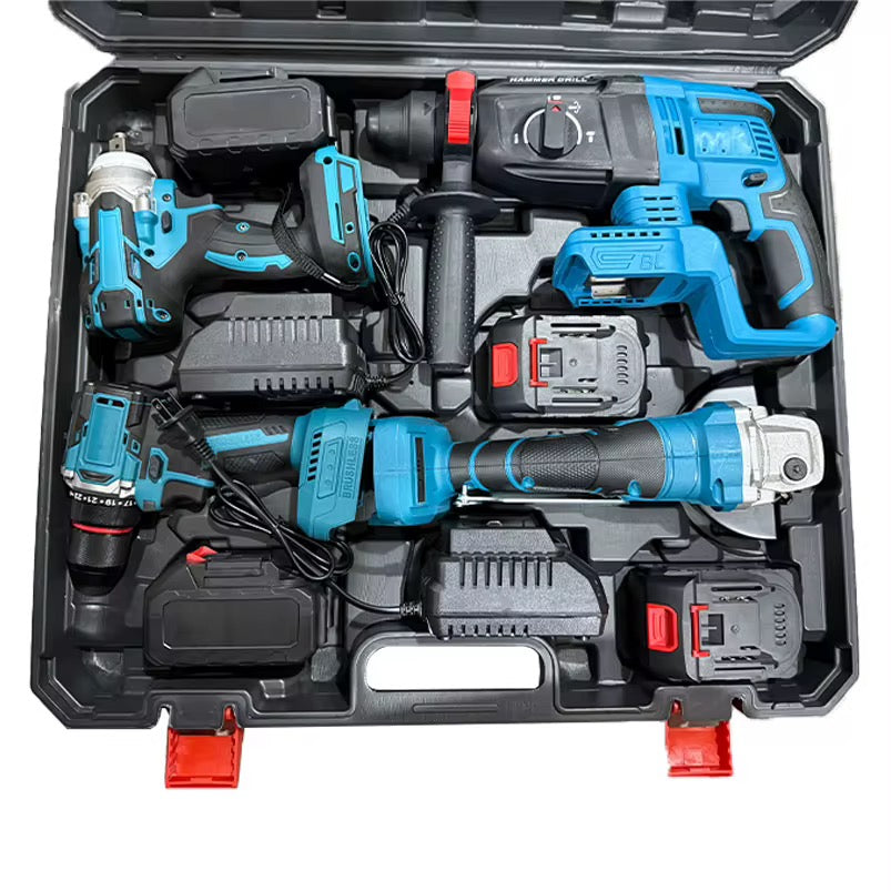 Caja. Herramientas 4 piezas mejor-descuento-certificado-de-alta-calidad-para-mkt-inalambrico-combo-herramientas-electricas-5-en-1-kits-set-20v-21v-kit-de-herramientas-de-bateria-para-uso-domestico