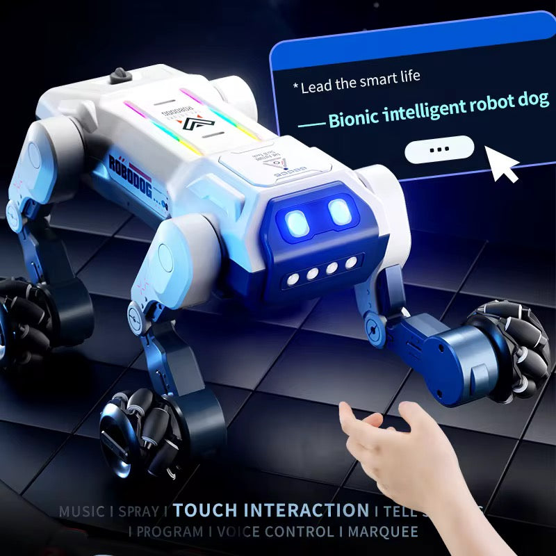 Perro 🐕 robot Control remoto inteligente Al Dog Robot New Cross-Border Horizontal Conversation Stunt Programación Juguete Características Singing Spray