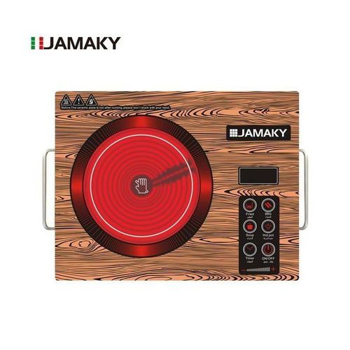 Cocina eléctrica digital infrarroja Jamaky Professional, 2800 vatios, potencia ajustable de 200 a 2800 vatios con 6 botones táctiles y temporizador de hasta 3 horas - JMK 7005