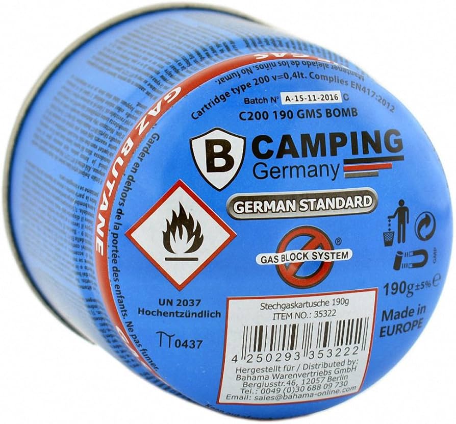 Bombona de gas para camping, gas
