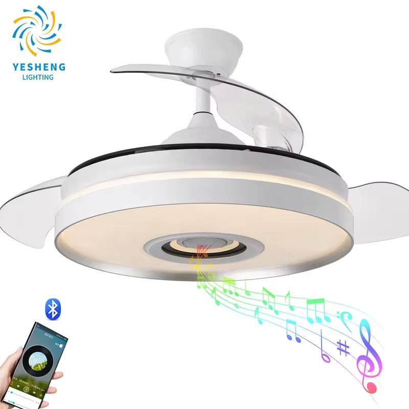 Ventilador de techo de 1,07m 42 pulgadas con altavoz de música por Bluetooth de alta calidad
