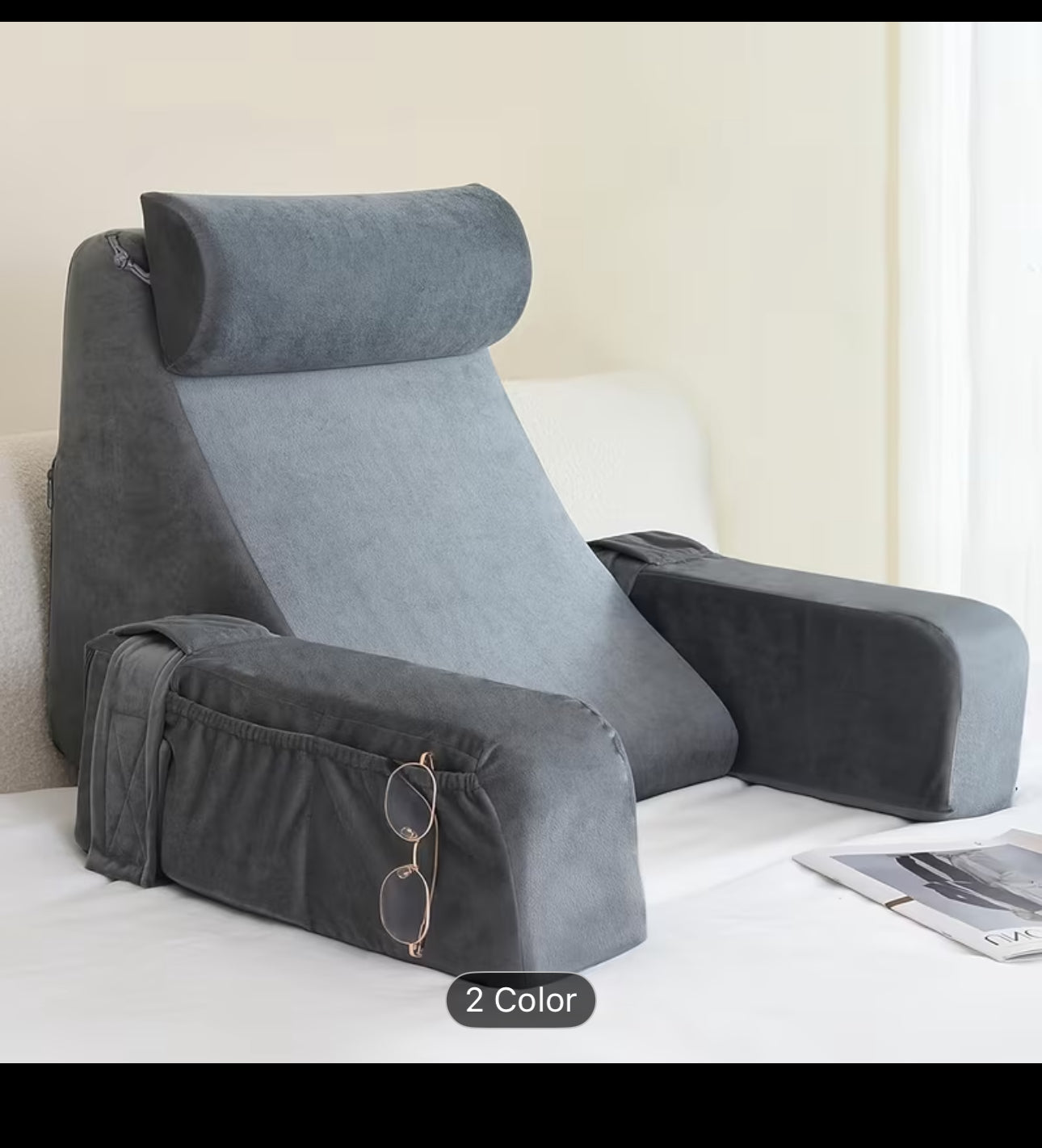 Almohada de Cama Suave y Cómoda para Leer - Adecuada para TV/Leer/Gaming/Descanso en la Cama, Sofá o Suelo, Tamaño Mediano 48.26cm Regalo de Graduación Regalo del Día del Padre Regalo del Día de los Padres