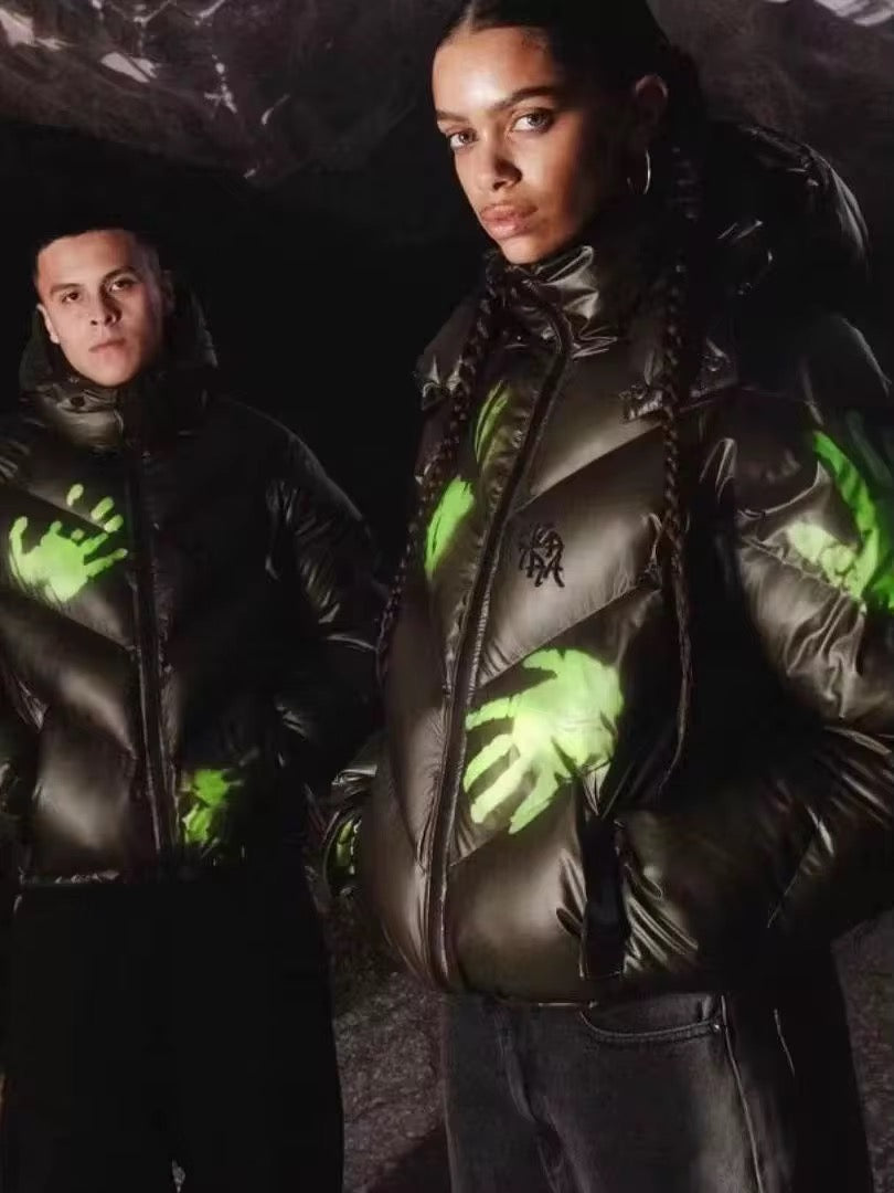 Nueva chaqueta de invierno termo crómico para hombre para mujer cambie de color ajustable muy abrigada