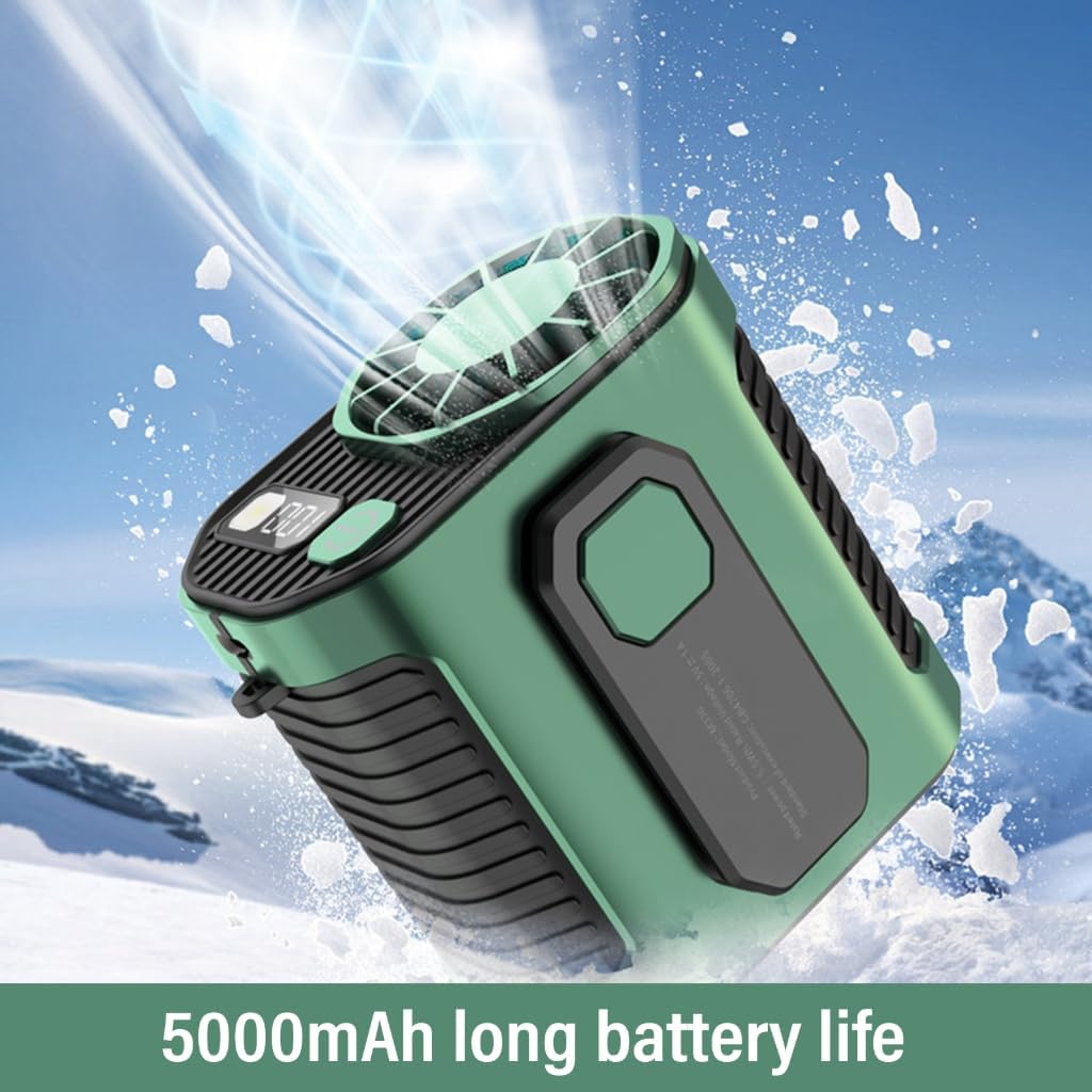 Ventilador de cintura portátil con clip en el cinturón, ventilador de refrigeración de 3 velocidades para exteriores, camping, viajes, senderismo