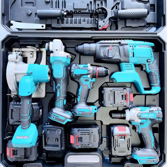 Mejor Descuento Certificado de Alta Calidad para MKT Inalámbrico Combo Herramientas Eléctricas 5 en 1 Kits Set 20V 21V Kit de Herramientas de Batería para Uso Doméstico