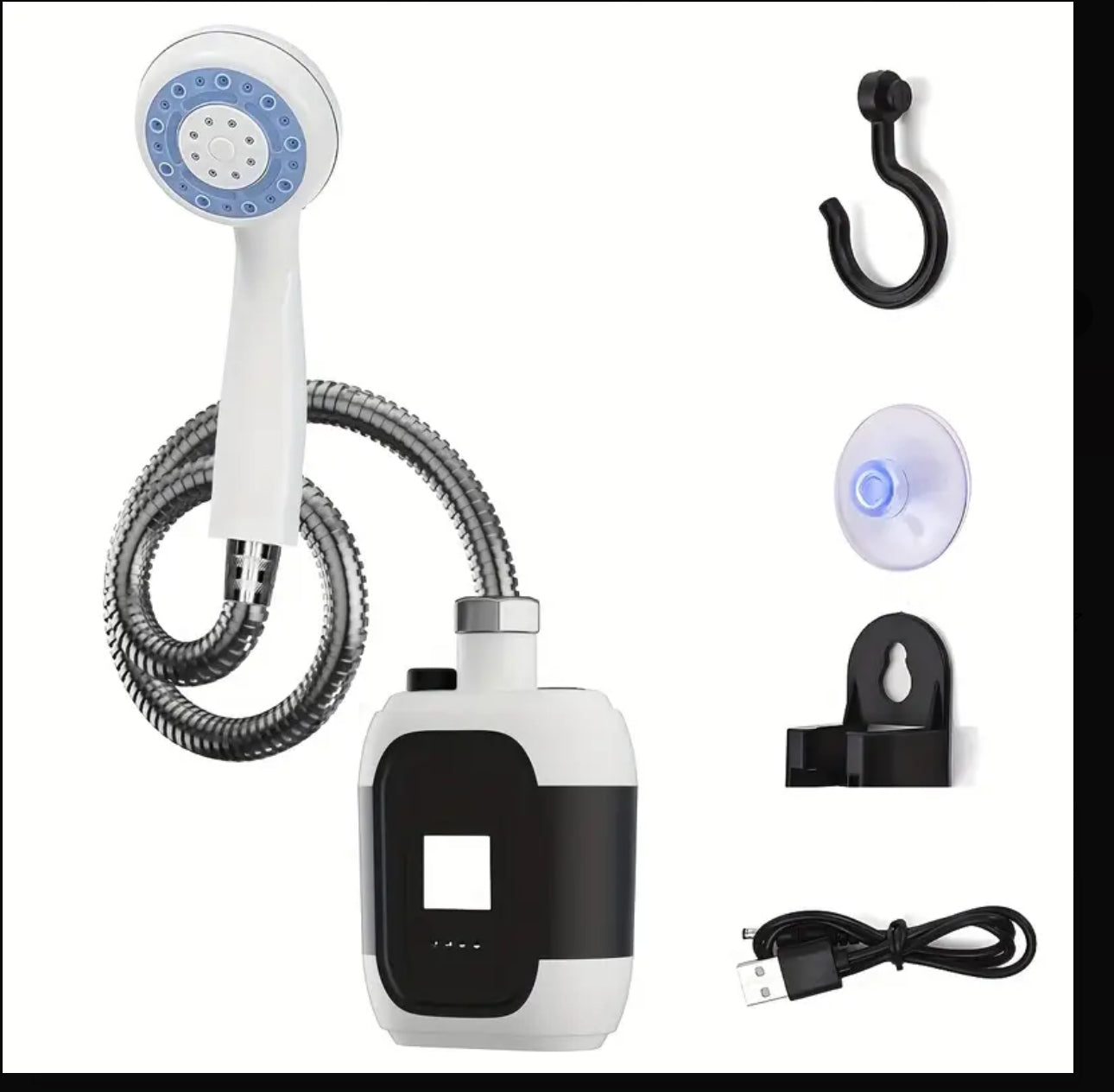Ducha portátil, recargable con linterna, batería larga, duración