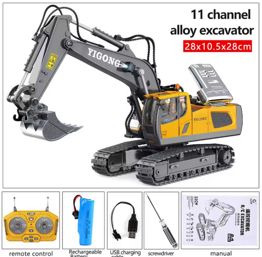 Excavadora de Control remoto para niños, excavadora, camión de basura, juguetes de coche Rc, ingeniería eléctrica, modelo de vehículo de alta tecnología de 2,4g, juguetes para niños, regalos