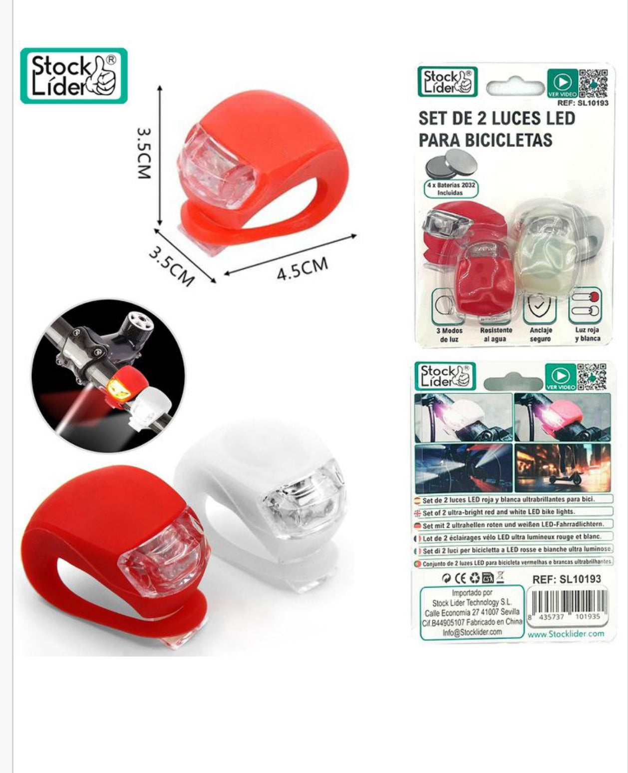 Set de dos luces de bicicleta