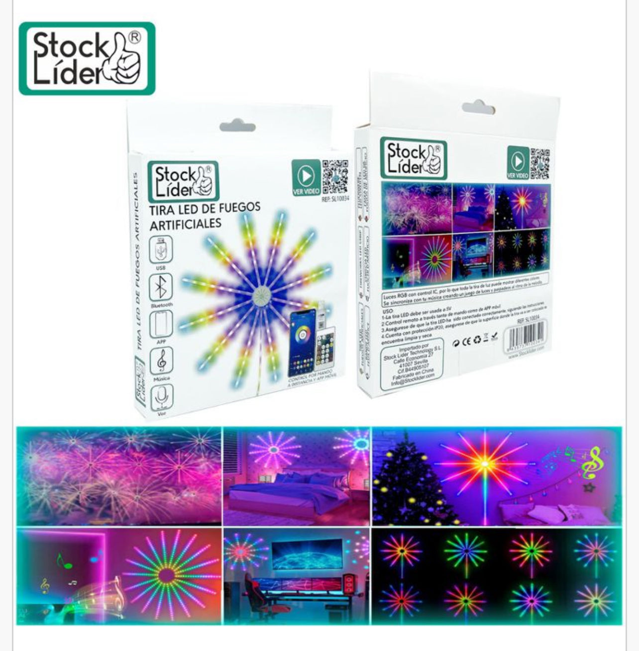 Tira led de fuego artificial