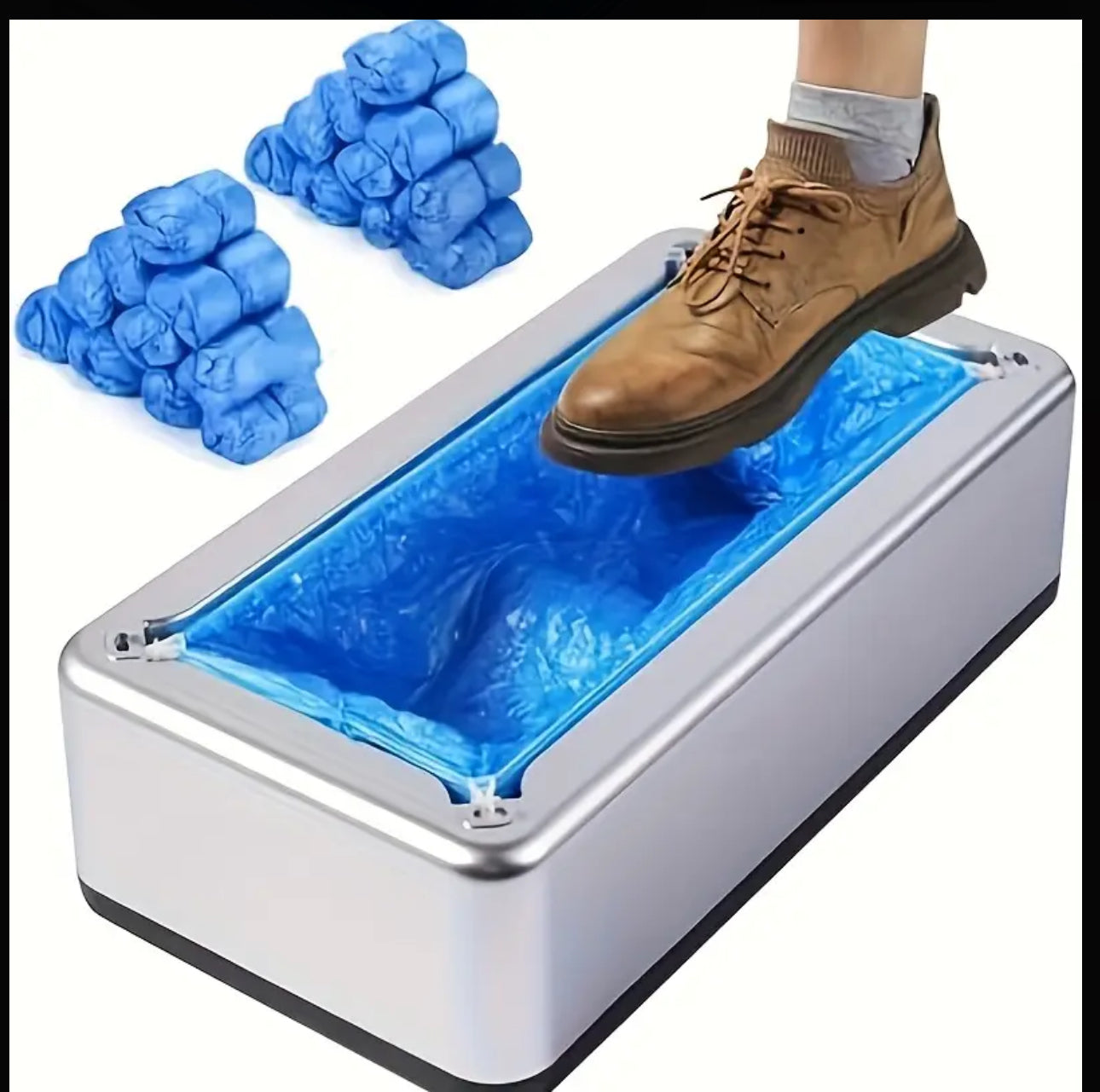 1 Juego de Dispensador Automático Portátil de Cubrezapatos con 200 Cubiertas Desechables, Uso Sin Manos para Hogar, Oficina, Fábrica, Suministros de Protección y Limpieza para Múltiples Escenarios