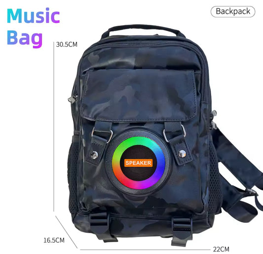 Mochila de camuflaje para exteriores Altavoz Bluetooth Bolsa de audio portátil de gran capacidad