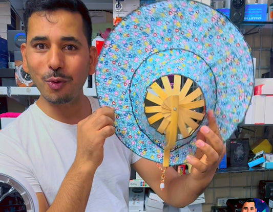 Sombrero, abanico viral, genial para el verano para playa