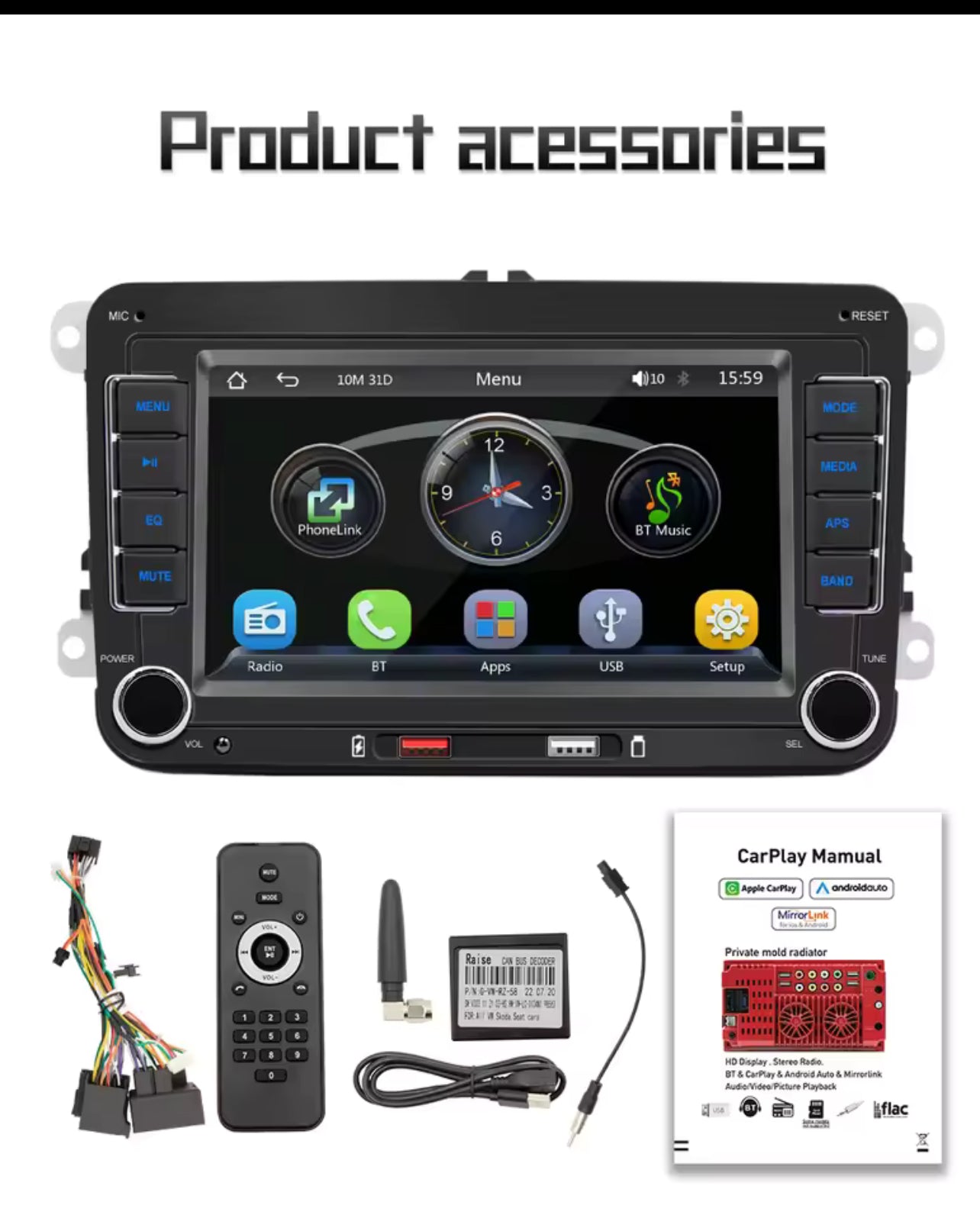 Radio multimedia con Android para coche