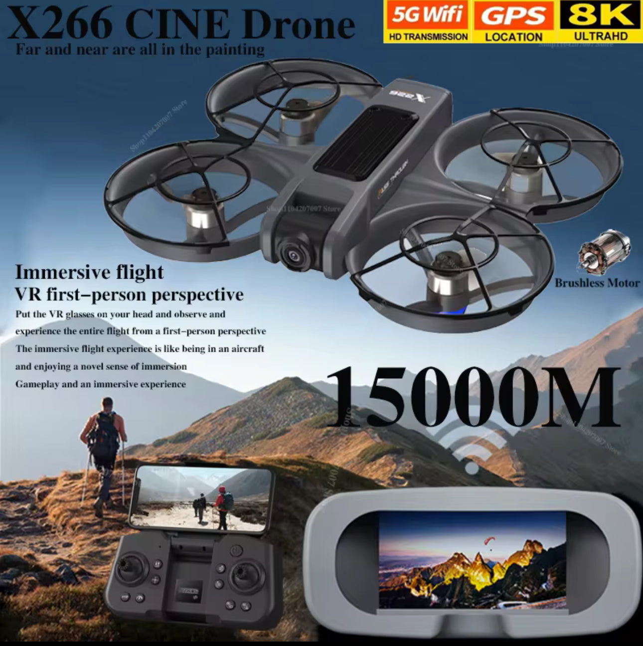 2025 nuevo X266 Drone 8K WIFI GPS profesional HD fotografía aérea Control remoto avión HD cámara Dual Quadcopter juguetes regalos