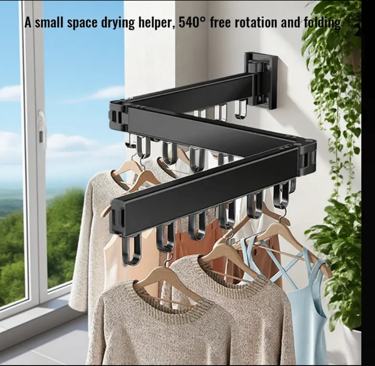 Perchero tiende dinero, de Pared Plegable, Colgador de Ropa Extendible con Brazo Ampliable, Secador de Ropa Colapsable de 126CM para Lavandería, Balcón o Apartamento, Ahorra Espacio