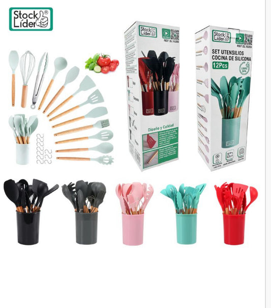 Set utensilio de silicona para cocina