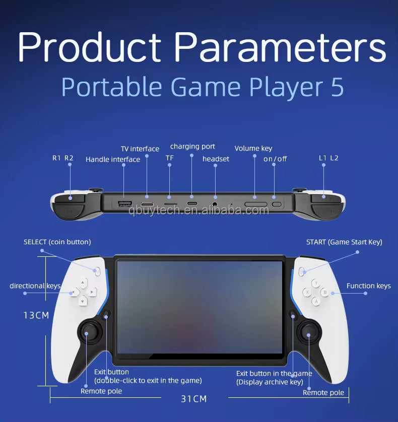 Consola de juegos portátil HC8000, 3500 MAh, pantalla grande de 7 pulgadas, 15000 juegos integrados, 64G, portátil Retro clásico nostálgico