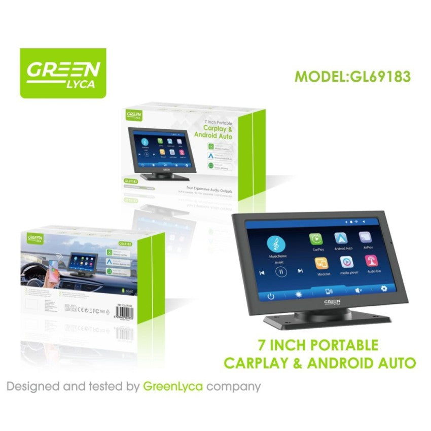 Pantalla androide auto y CARPLAY & ANDROID AUTO GL96183 GREEN LYCA