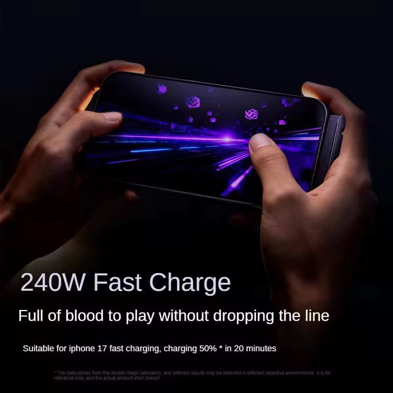 Nuevo Diseño, Cable cargador  Trenzado de Nailon Tipo-C 2 en 1 de 5 pies y 240 W con Carga Rápida, Soporte para Teléfono con Ángulo de 90 Grados y Rotación de 360 Grados, 1.50 m