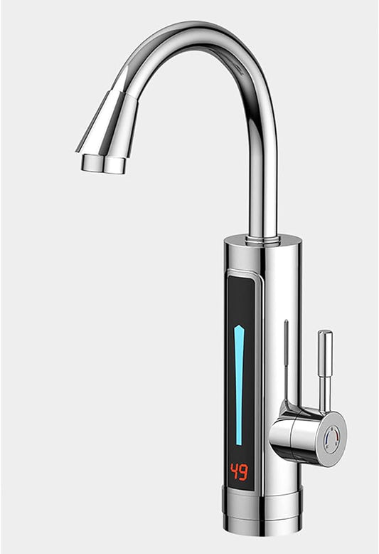 Grifo De Calentador De Agua Eléctrico Instantáneo para El Hogar De 3300 W, Rotación De 360 Grados con Pantalla LCD De Temperatura, Grifo Eléctrico De Calentamiento Rápido De 3 S,A
