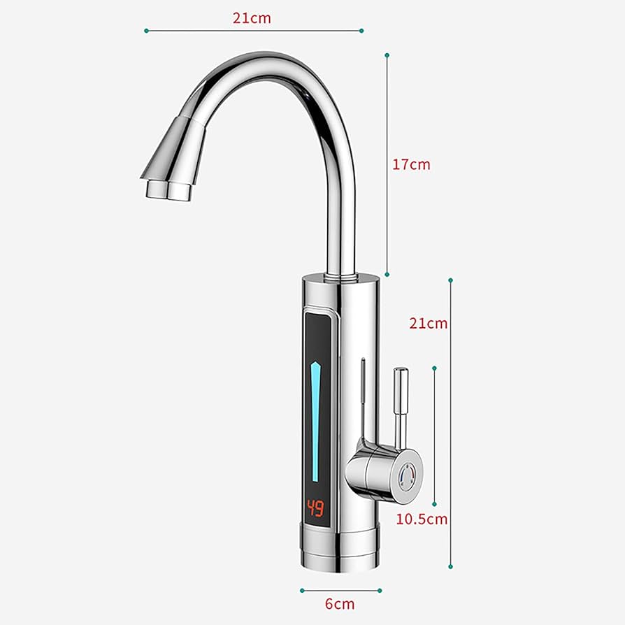 Grifo De Calentador De Agua Eléctrico Instantáneo para El Hogar De 3300 W, Rotación De 360 Grados con Pantalla LCD De Temperatura, Grifo Eléctrico De Calentamiento Rápido De 3 S,A