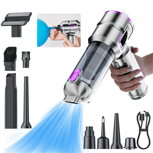 Aspiradora de mano inalámbrica Suitu ST-6697,  potente succión, motor sin escobillas, batería de litio recargable, multifuncional, para limpieza de coche, ligera, portátil, fácil de cargar, color negro