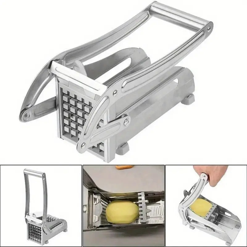 Rebanador de patatas fritas, fabricante de patatas fritas, cortador de patatas de acero inoxidable, cortador Manual de verduras, fabricante de patatas fritas, herramientas de cocina