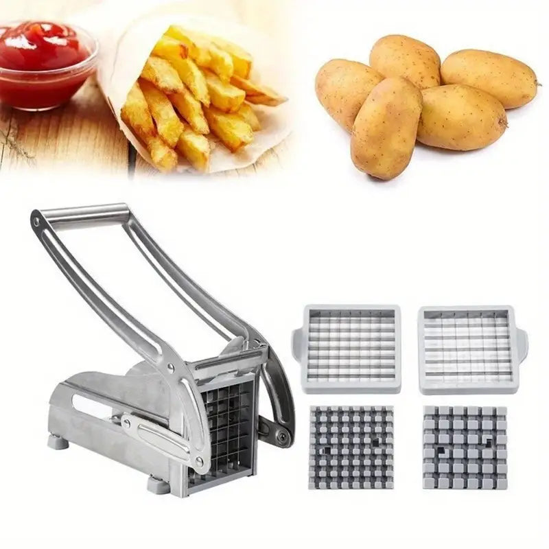 Rebanador de patatas fritas, fabricante de patatas fritas, cortador de patatas de acero inoxidable, cortador Manual de verduras, fabricante de patatas fritas, herramientas de cocina