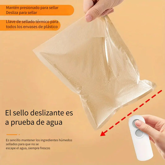 Máquina de sellado de bolsas al vacío, sellador de paquetes de bolsas de plástico, sellador de bolsas con Clip, sellador de mano, sellador térmico de embalaje de alimentos para el hogar